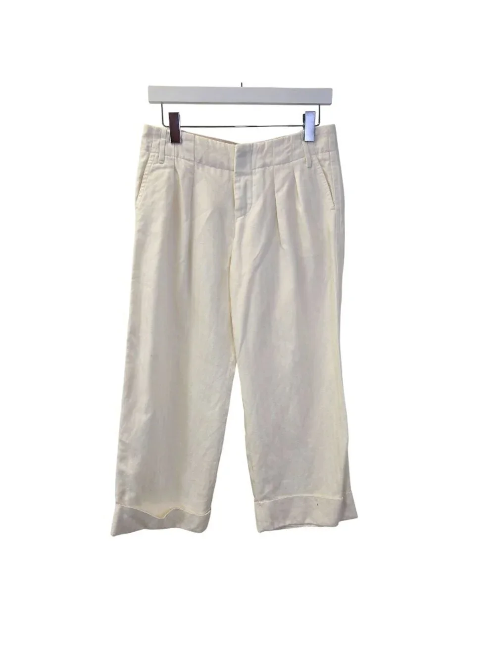 Banana Republic Linen Blend Wide Leg Crop Pants Size 2